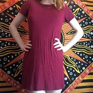 Maroon t shirt swing dress